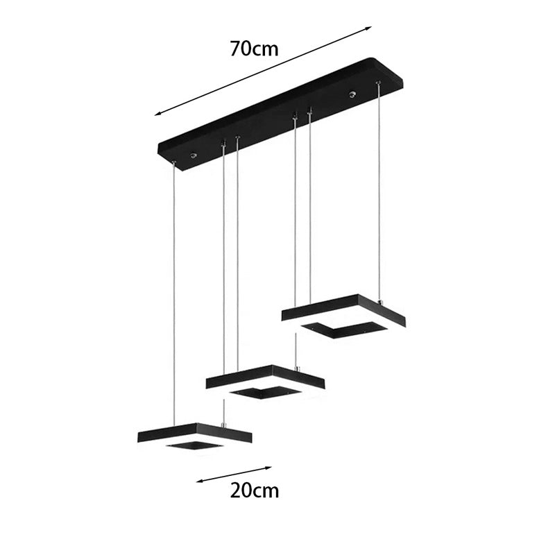 Lustra Benor, metal si LED, 70x20x15 cm - Negru