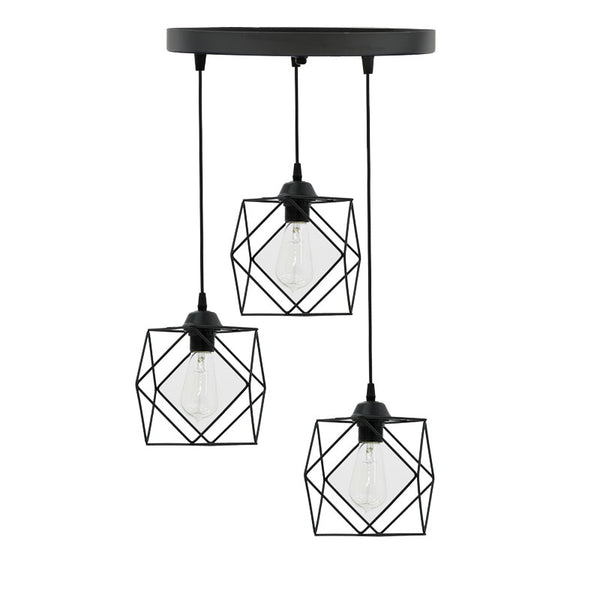 Lustra cu 3 lumini Karin, negru, 30x30x90 cm