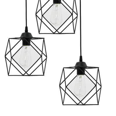 Lustra cu 3 lumini Karin, negru, 30x30x90 cm, imagine suplimentara