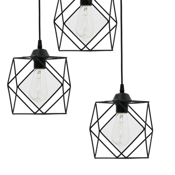 Lustra cu 3 lumini Karin, negru, 30x30x90 cm