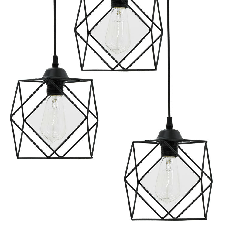 Lustra cu 3 lumini Karin, negru, 30x30x90 cm, imagine suplimentara