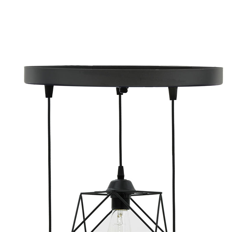 Lustra cu 3 lumini Karin, negru, 30x30x90 cm, detaliu produs