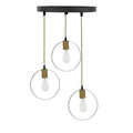 Lustra cu 3 lumini Kasper negru-auriu D30x79 cm
