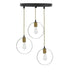 Lustra cu 3 lumini Kasper negru-auriu D30x79 cm
