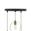 Lustra cu 3 lumini Kasper, negru-auriu, D30x79 cm, detaliu produs