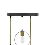 Lustra cu 3 lumini Kasper, negru-auriu, D30x79 cm