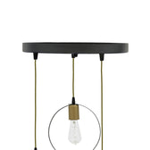 Lustra cu 3 lumini Kasper, negru-auriu, D30x79 cm, detaliu produs