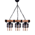 Lustra cu 3 lumini PWL-1046, negru-nuc, 50x15x65 cm, imagine suplimentara