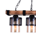 Lustra cu 3 lumini PWL-1046, negru-nuc, 50x15x65 cm, detaliu produs