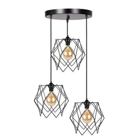 Lustra cu 3 lumini Zocie, negru, D30x85 cm