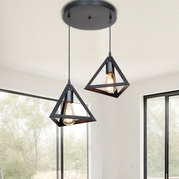 Lustra cu doua lumini Kecha, neagra, D50x60 cm