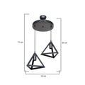 Lustra cu doua lumini Kecha, neagra, D50x60 cm, detaliu produs