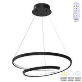 Lustră cu LED Rexon, Metal, Negru, 49x12 cm