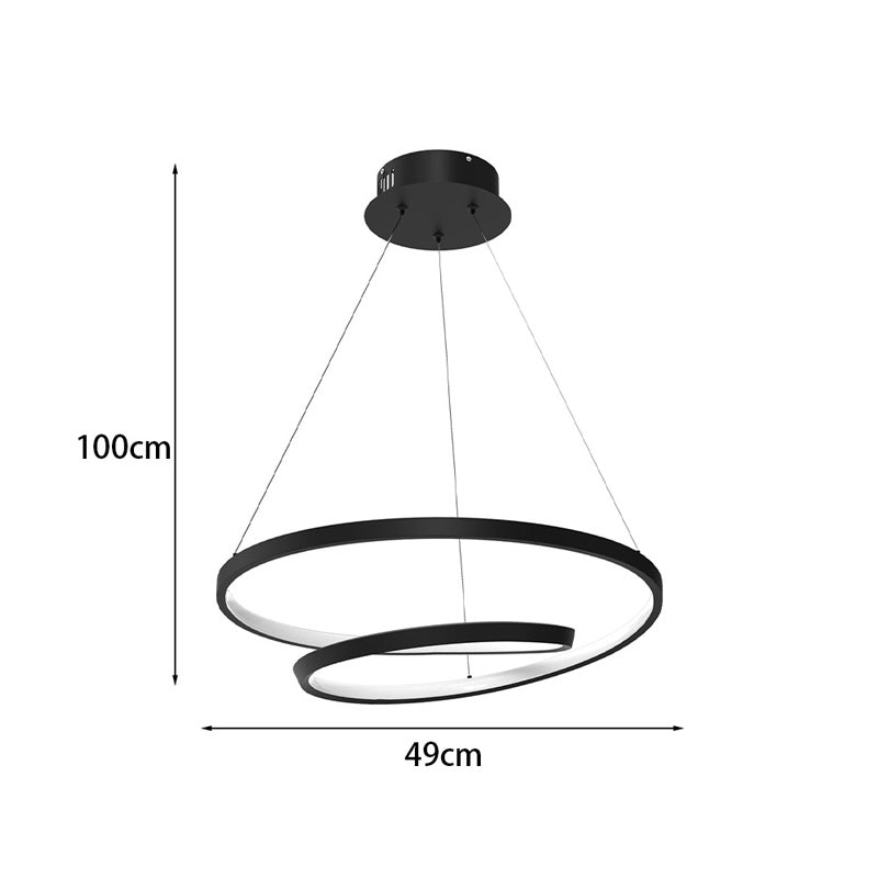 Lustră cu LED Rexon, Metal, Negru, 49x12 cm