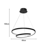 Lustră cu LED Rexon, Metal, Negru, 49x12 cm