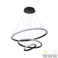 lustra Lustră cu LED Rings, Metal, Negru, 60x100 cm