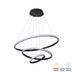 lustra Lustră cu LED Rings, Metal, Negru, 60x100 cm
