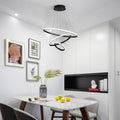Lustră cu LED Rings, Metal, Negru, 60x100 cm, imagine suplimentara