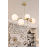Lustra cu patru lumini PWL-1128, E27, auriu, 70x20x65 cm