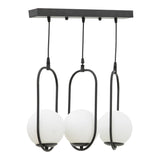 Lustră cu trei becuri Lavol, Metal, Negru, 30x70 cm