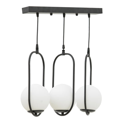 lustra Lustră cu trei becuri Lavol, Metal Negru, 30x3x70 cm