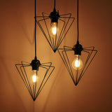 Lustra cu trei becuri, metal, negru, 30x30x75 cm