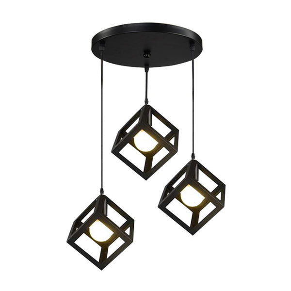 Lustra cu trei lumini Kibe I metal, negru, 48x30x130 cm