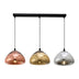 Lustra cu trei lumini Ovalone G9 argintiu aurie bronz metal si sticla 58x58x100 cm