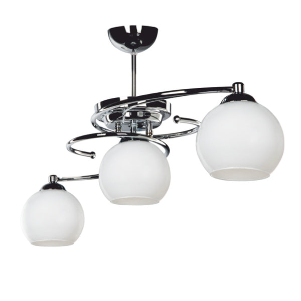 Lustra cu trei lumini PWL-0966, alb-argintiu, 80x27x34 cm