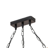 Lustra cu trei lumini PWL-1027, E27, Natural-negru, 49x10x47 cm