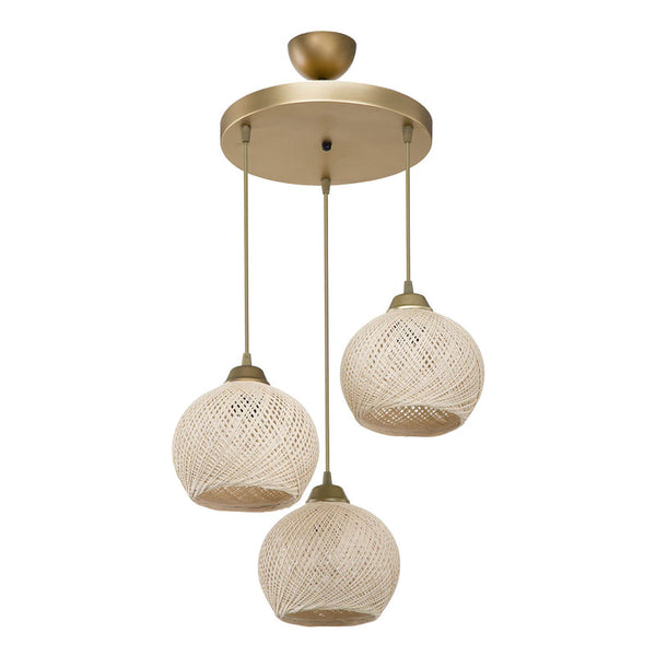 Lustra cu trei lumini PWL-1121, crem-auriu, 40x75 cm