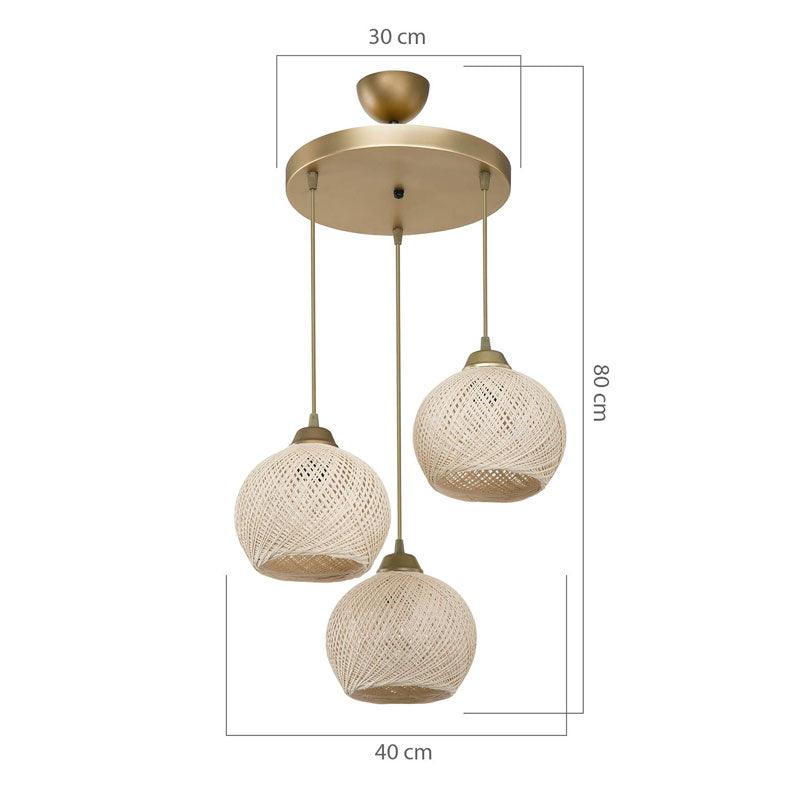 Lustra cu trei lumini PWL-1121, crem-auriu, 40x75 cm - Crem