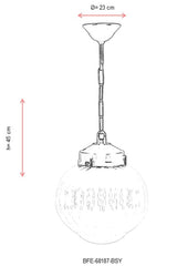 Lustra de exterior BFE 345 Outdoor Chandelier, Negru, 23x45x23 cm