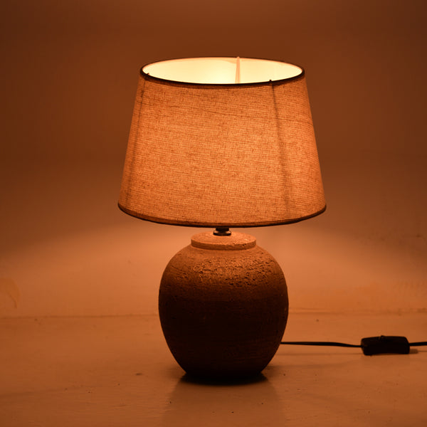Lustră de masă cu lumină Lurata, Ceramică, Gri Antic-Bej, 26x38 cm