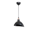 Lustra de tavan cu un singur bec Oufoa, Alb - Negru, D22x22 cm - Negru