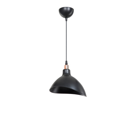 Lustra de tavan cu un singur bec Oufoa, neagra, D22x22 cm