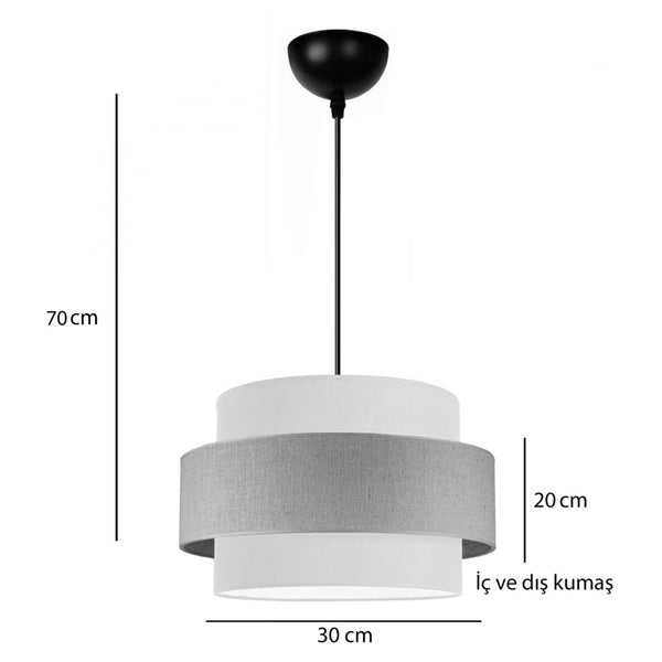 Lustra de tavan Fozy din tesatura, crem-Jute, D30x22 cm