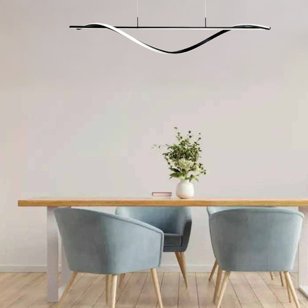 Lustră de tavan LED Infinity, metal, negru, 120x12x150 cm