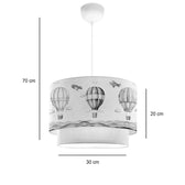Lustra de tavan pentru copii Balon, crem, D30x20 cm, imagine suplimentara
