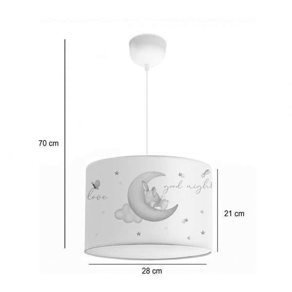 Lustra de tavan pentru copii Gary, Multicolor-alb, D24x21 cm