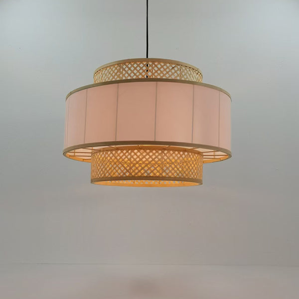 Lustra din bambus Certy Boho, Natural, 50x50x33 cm