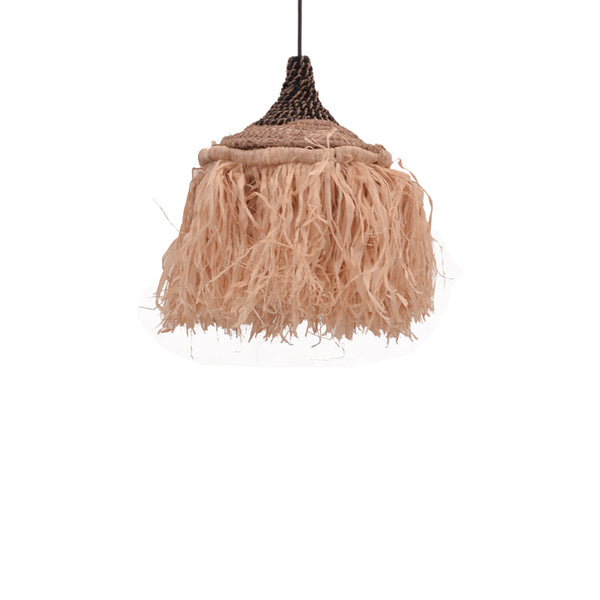 Lustra din fibre eco, Natural-negru, 32x32x45 cm