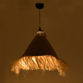 Lustra din iuta Geole, Natural, D60x94 cm, imagine suplimentara