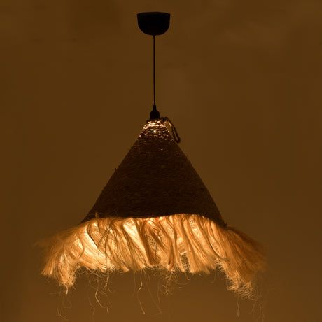 Lustra din iuta Geole, Natural, D60x94 cm