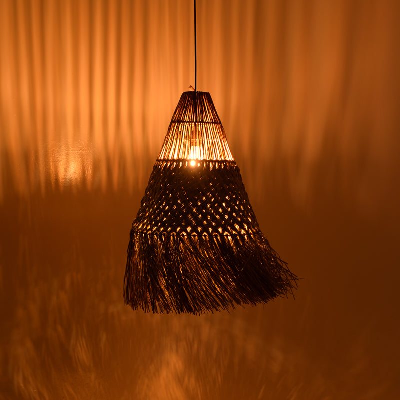 Lustra din paie Vajem Boho, Natural, 50x50x70 cm, imagine suplimentara