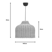 Lustra din ratan Ziquel, Natural, D42x89 cm, detaliu produs