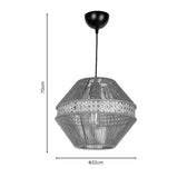 Lustra Efkol, Natural, D32x70 cm, perspectiva suplimentara