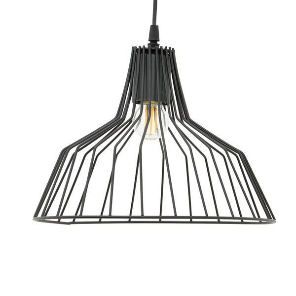 Lustră elegantă Derbea, metal, negru, 25x70 cm