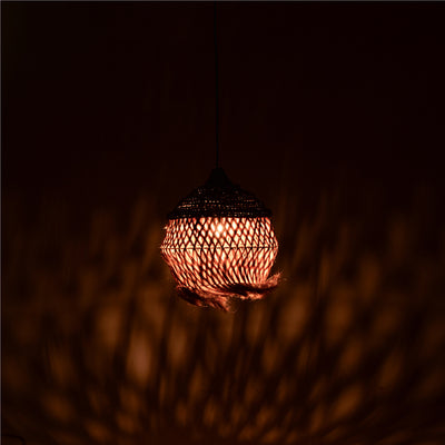 Lustra Fiorine abaca, Natural, 35x35x45 cm, imagine suplimentara