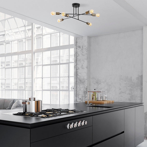 Lustra Fleur Chandelier, Negru, 66x66x27 cm